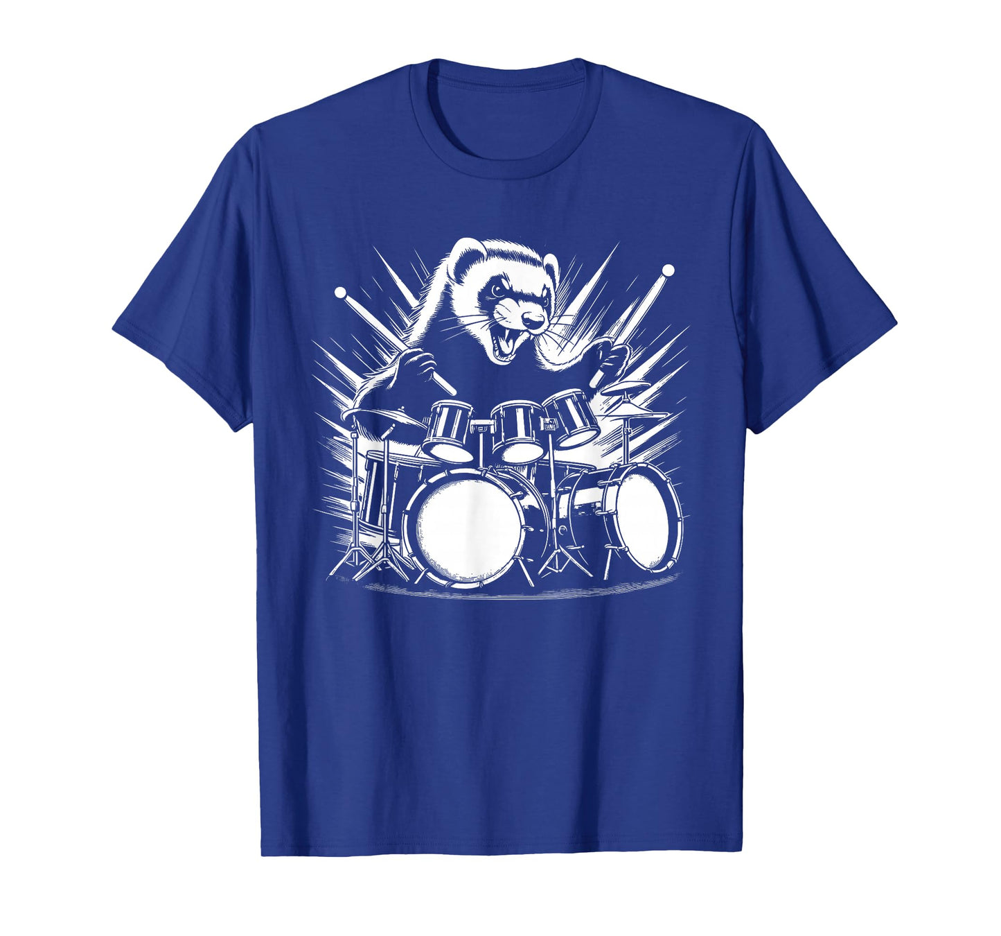 Drumming Ferret Drummer Drums Music Rock Band T-Shirt