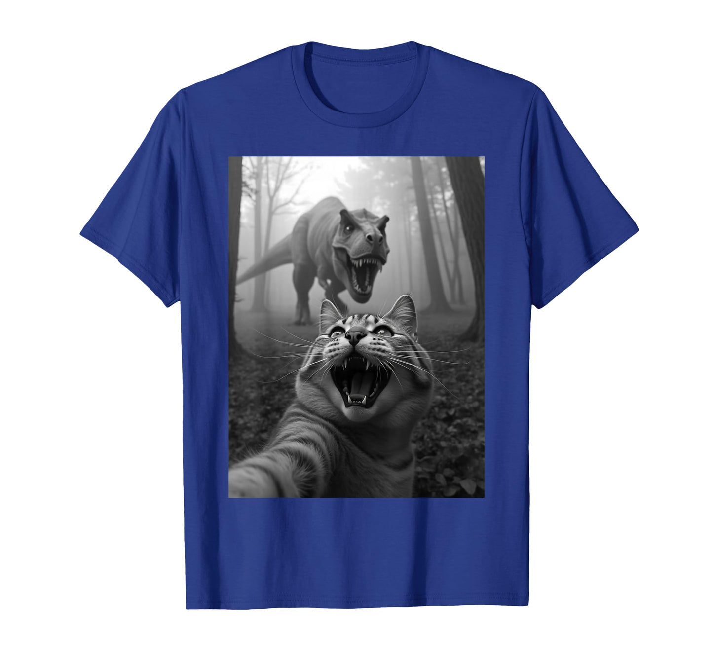 Cat Selfie With T-Rex Dinosaur T-Shirt
