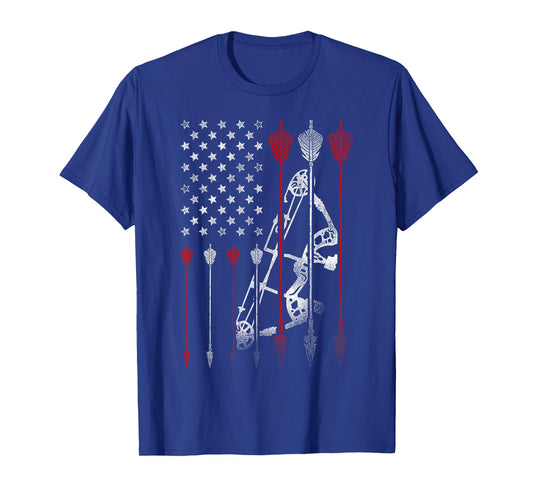 Archery Archer Usa American Flag Vintage Arrow Compound Bow T-Shirt
