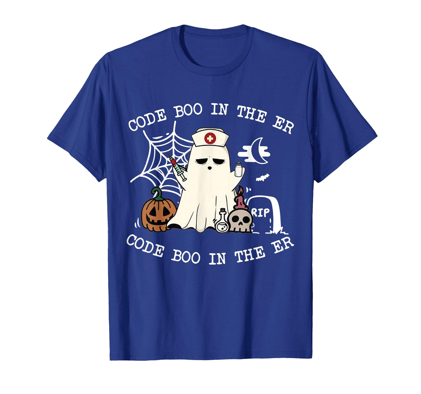 Code Boo in The ER Emergency Room Nurse Spooky Halloween T-Shirt
