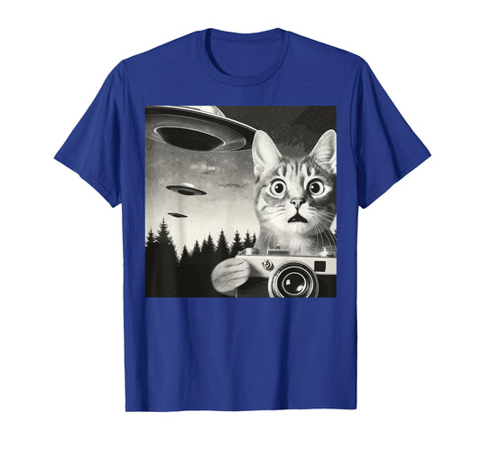 Alien Cat UFO Camera Graphic Alien Feline Photography Men Women T-Shirt