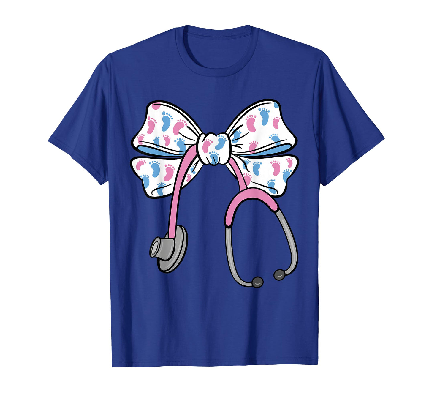 Cute Coquette Bow Stethoscope L&D Labor and Delivery Nurse T-Shirt