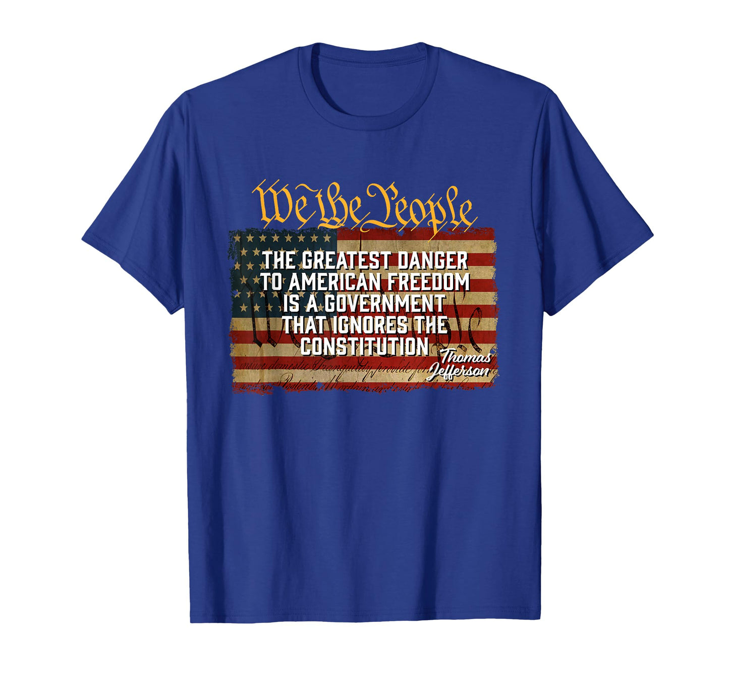 The Greatest Danger to American Freedom Thomas Jefferson T-Shirt Small