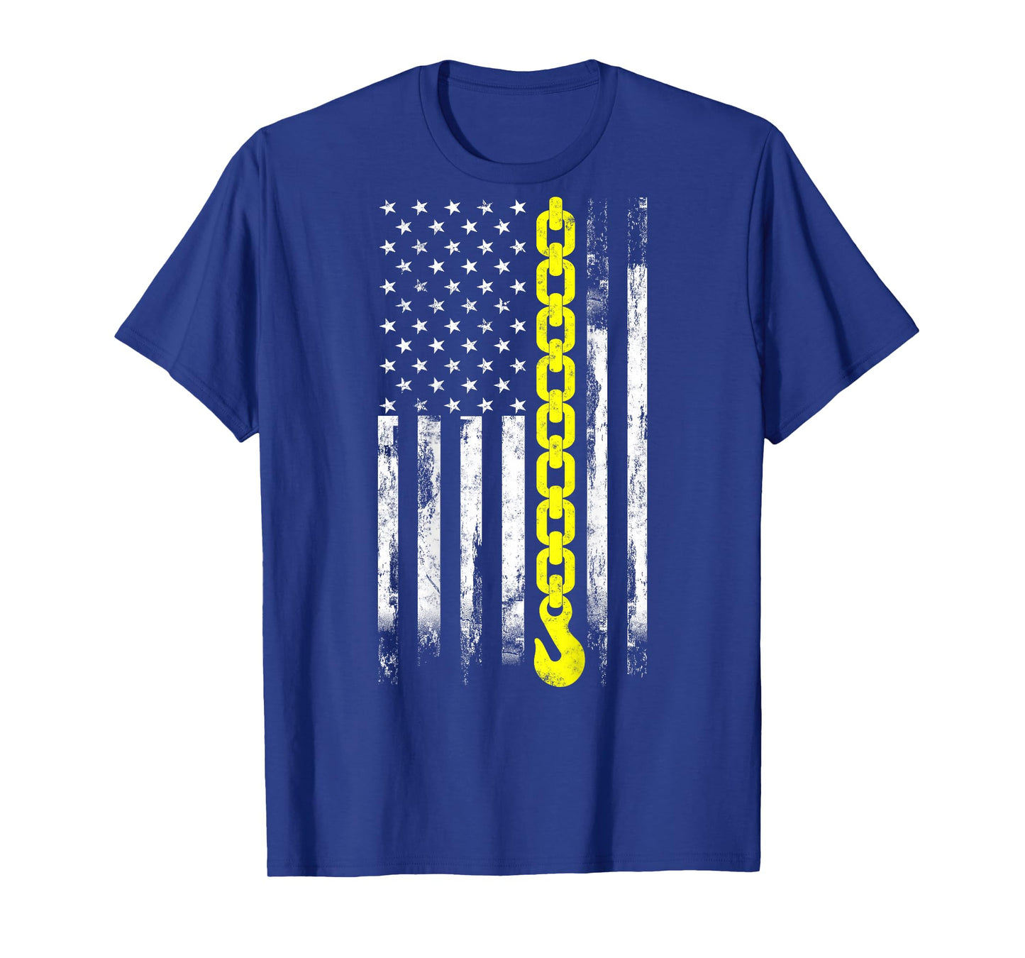 Tow Truck Driver Thin Yellow line USA Flag Gift Towing Dad T-Shirt