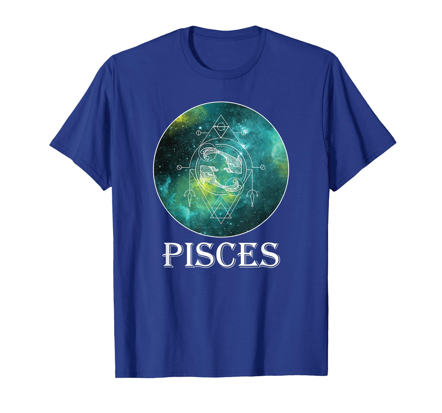 Sacred Geometry Zodiac Pisces On Celestial Universe T-Shirt