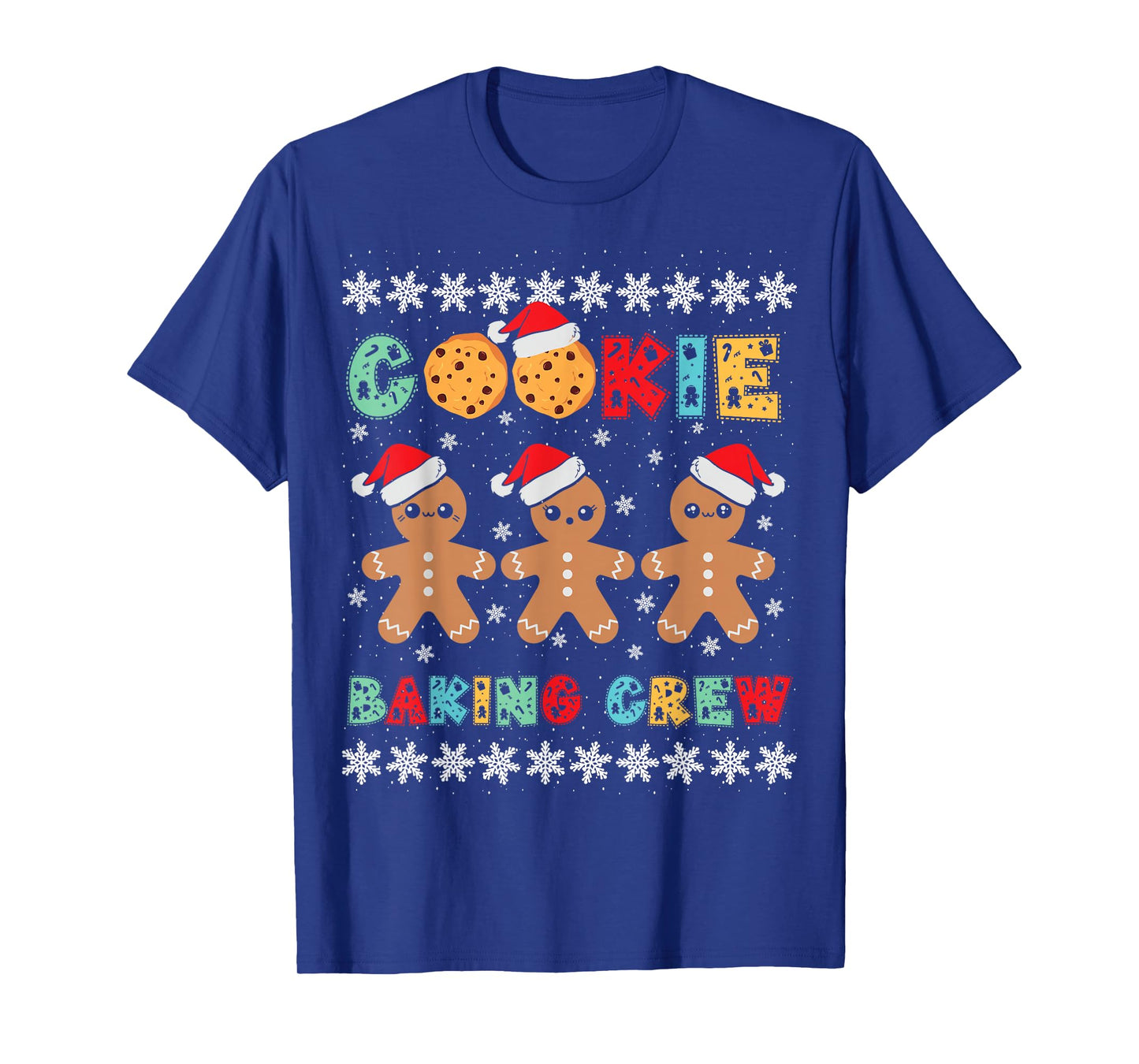 Cookie Baking Crew Gingerbread Men with Xmas Hats T-Shirt