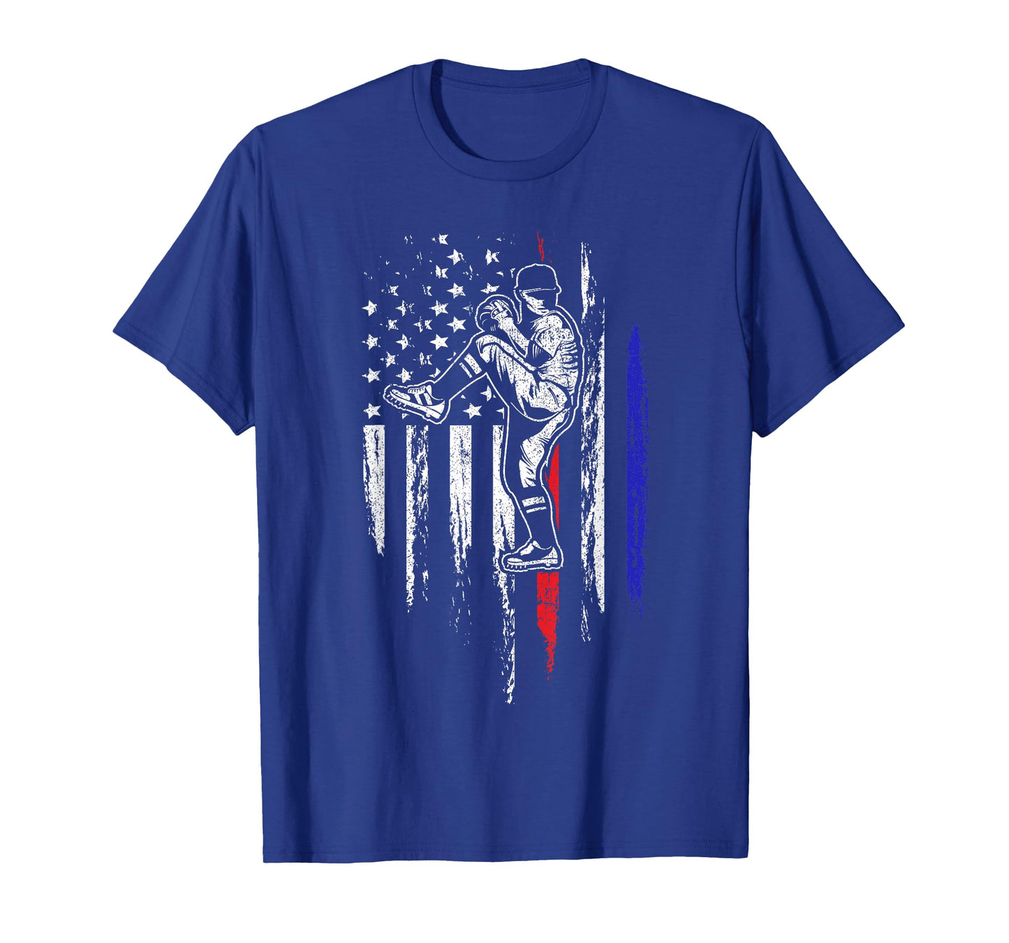 Baseball American Flag Pitcher USA Pitching 4th of July Gift T-Shirt