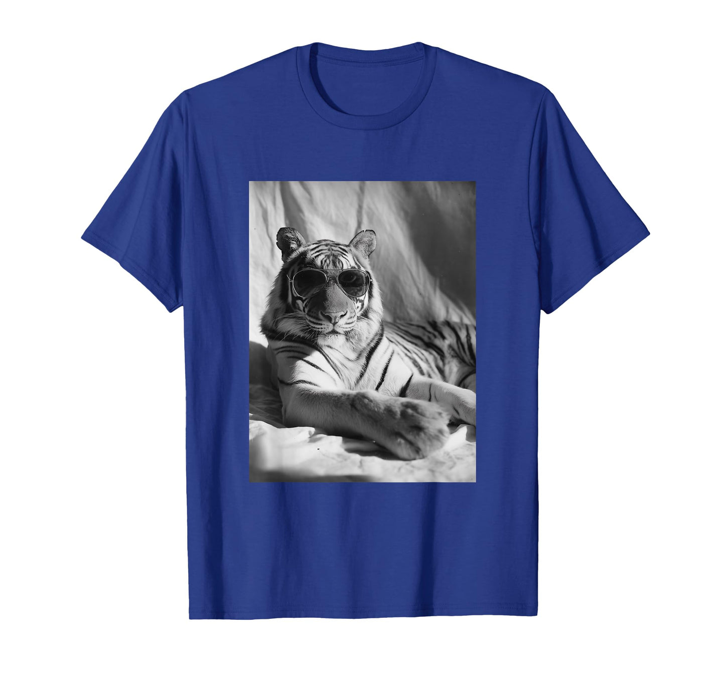 Elegant Tiger with Sunglasses Feline Animal Photography T-Shirt