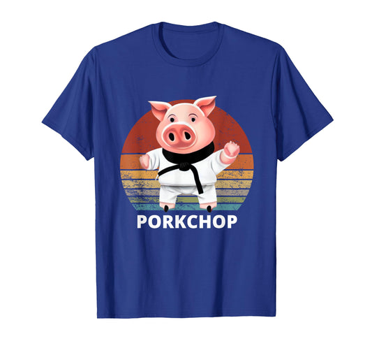 Animals Puns Pig Karate Pork Chop Pun T-Shirt