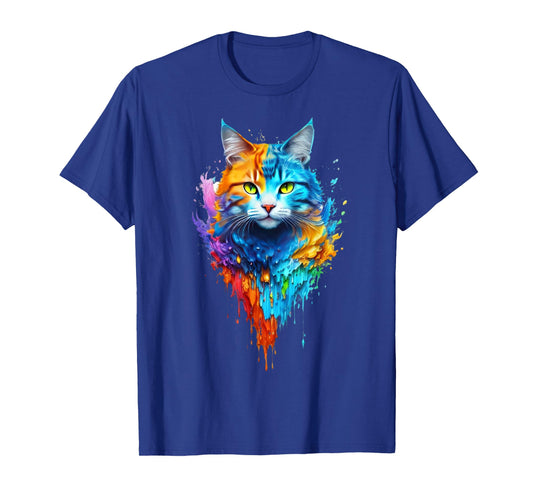 Cute Colorful Cat for kitten lovers art Kitty cats T-Shirt for Men Women Kids