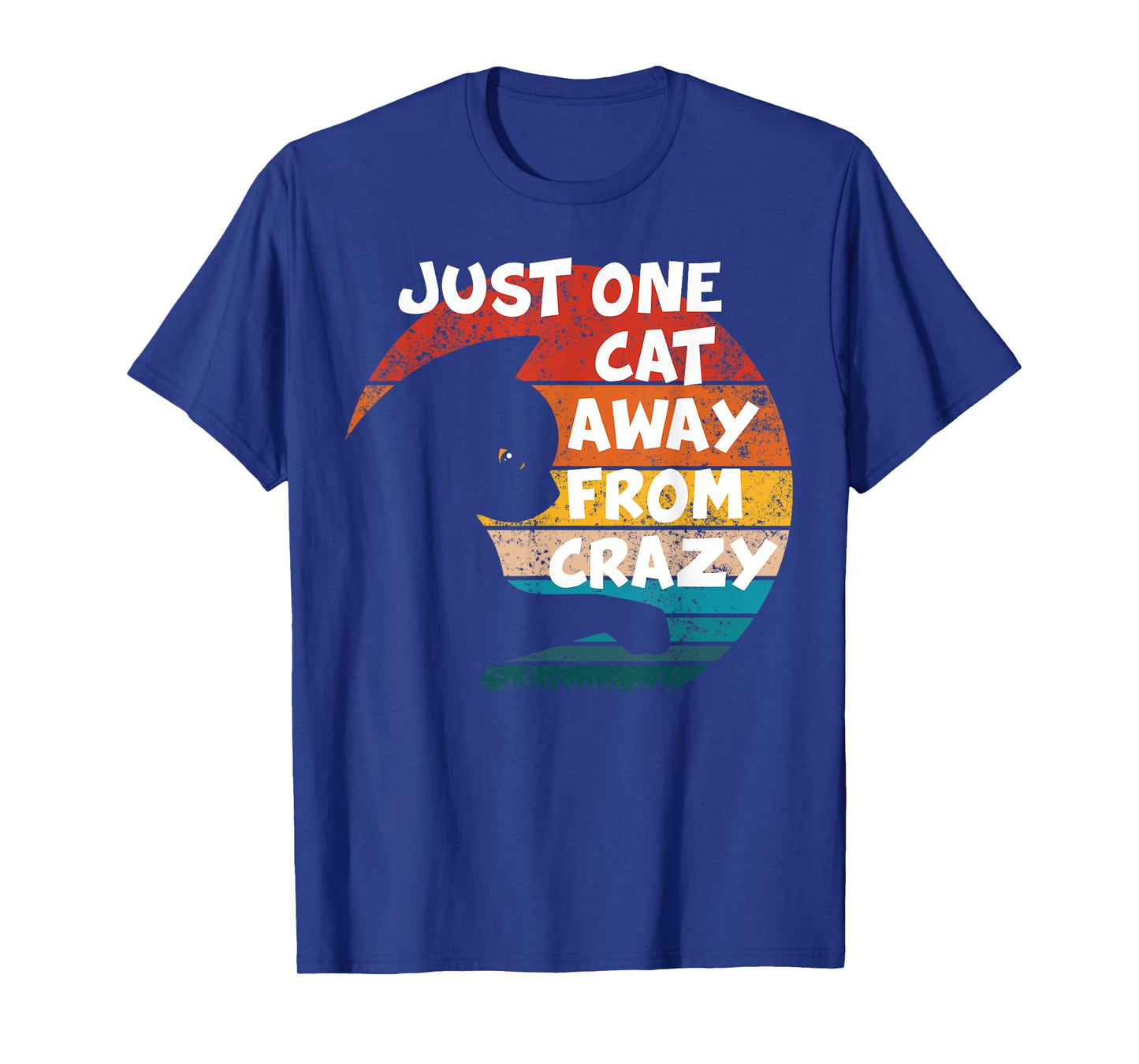 Funny Retro Vintage Cat | Just One Cat Away From Crazy T-Shirt for Men Women Kids