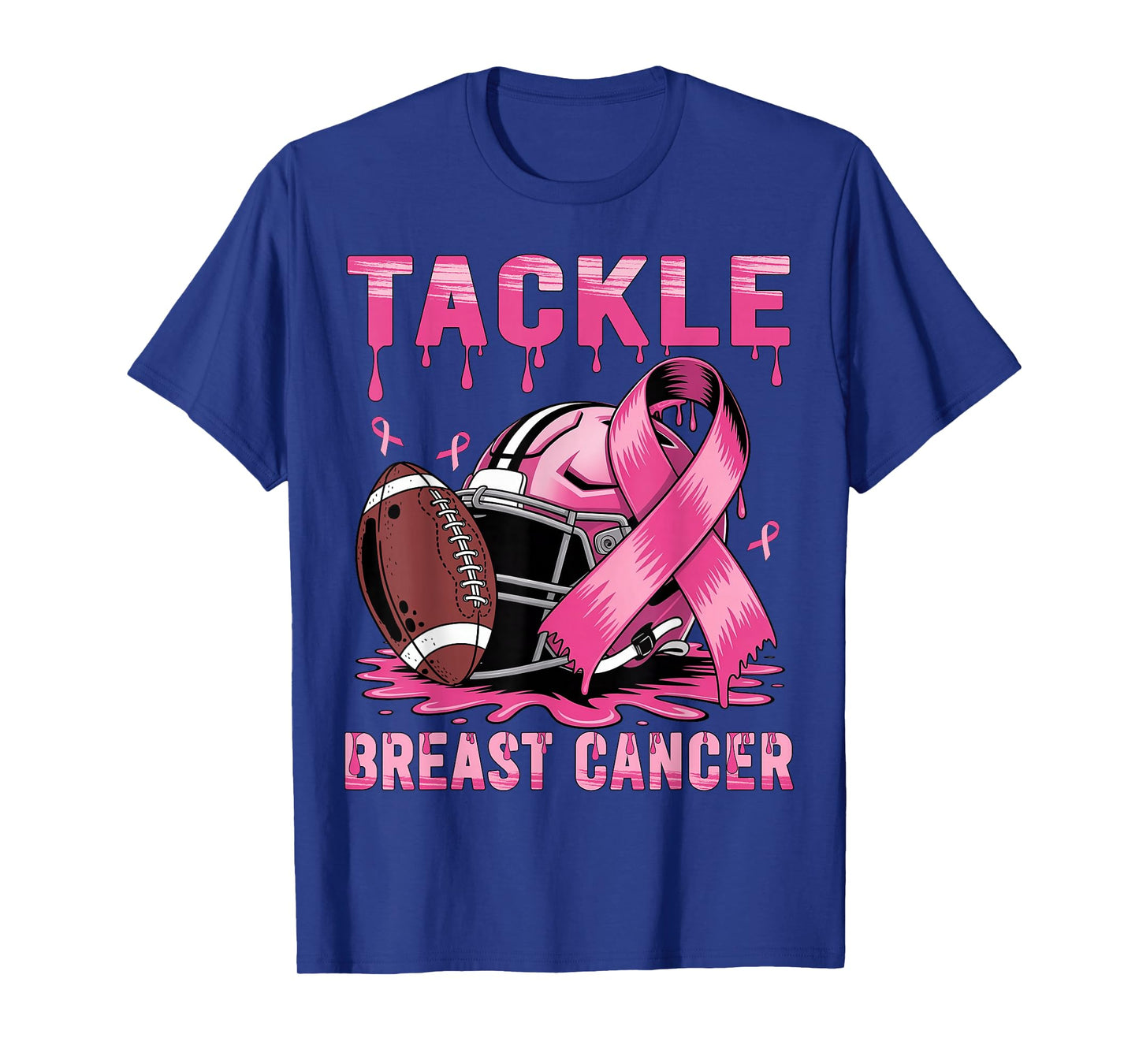 Tackle Breast Cancer Football Pink Ribbon Breast Cancer T-Shirt