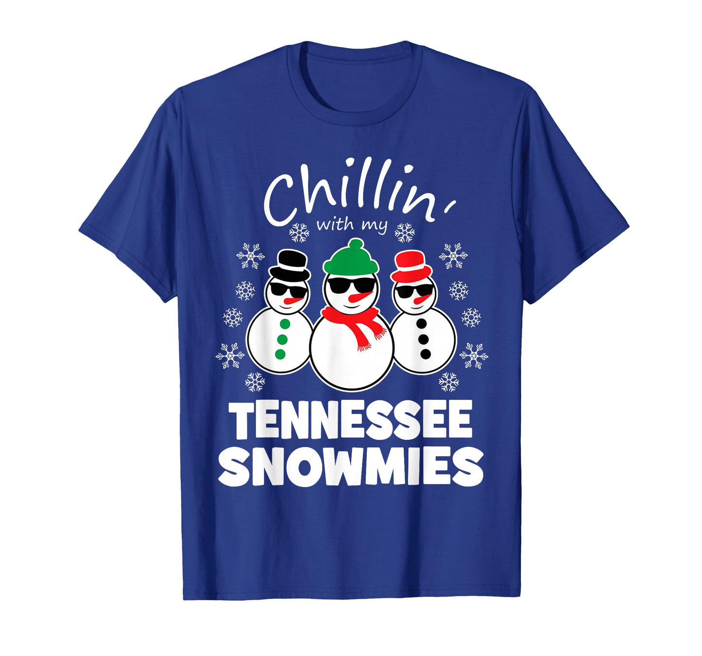 Chillin With My Tennessee Snowmies Funny Christmas T-Shirt
