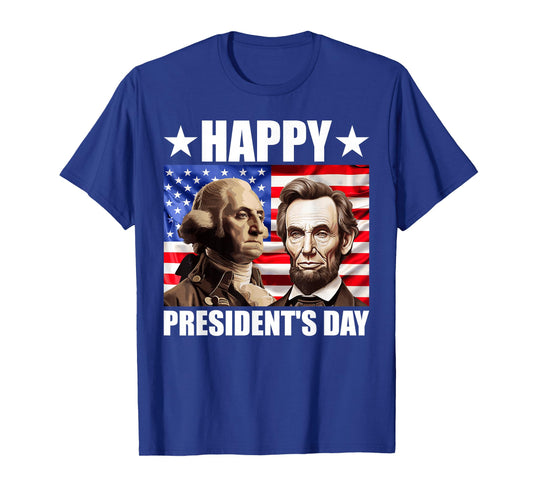 Retro Washington Lincoln American Flag Happy President's Day T-Shirt