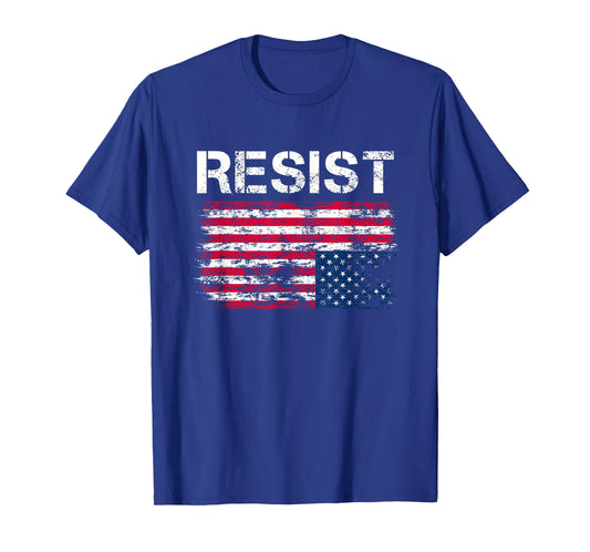 Resist American Flag Upside Down Distress Vintage T-Shirt
