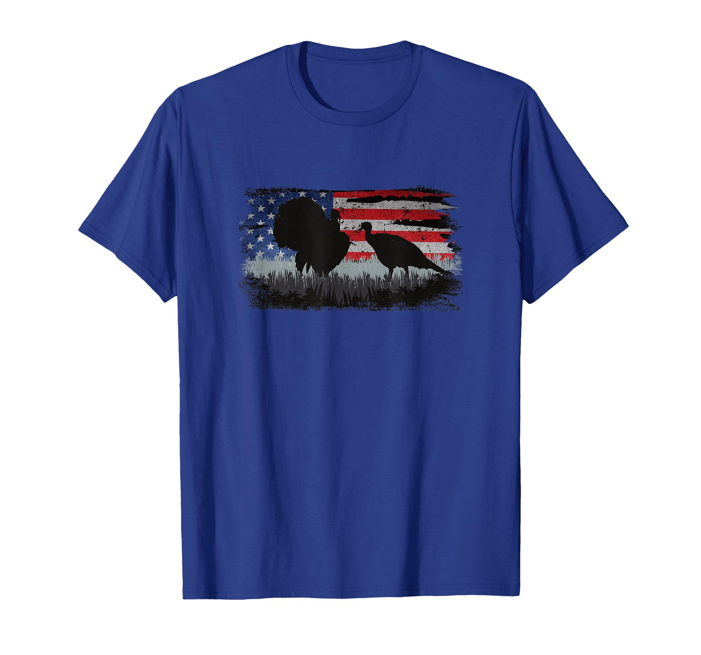 Turkey Hunter - Fun Turkey Hunting Patriotic USA Flag T-Shirt