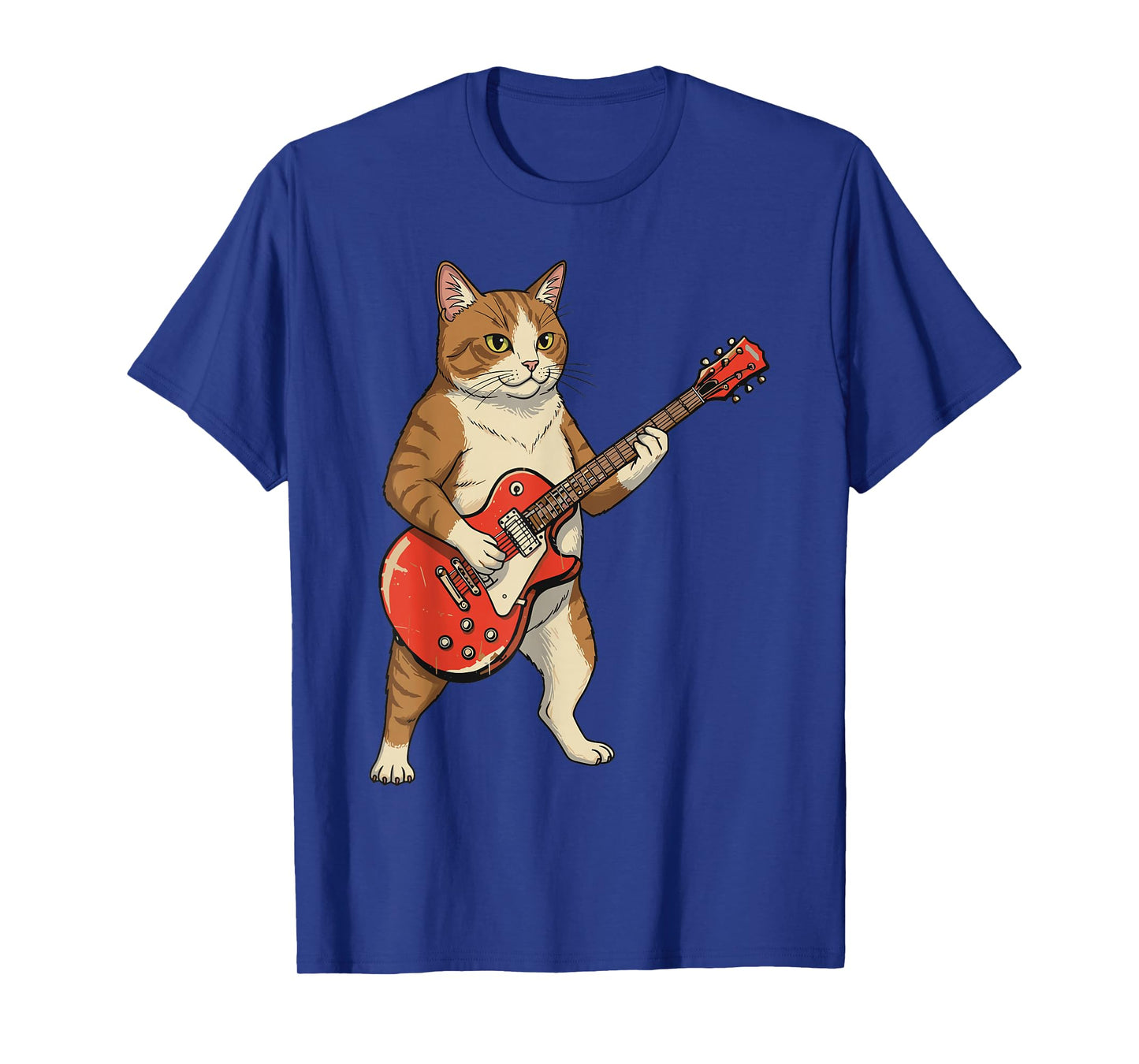 Guitar Cat Rock Music Funny Animal Lover Men Women Kids T-Shirt