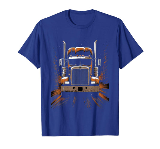 Trucker American Flag Big Rig Semi-Trailer Truck Driver T-Shirt
