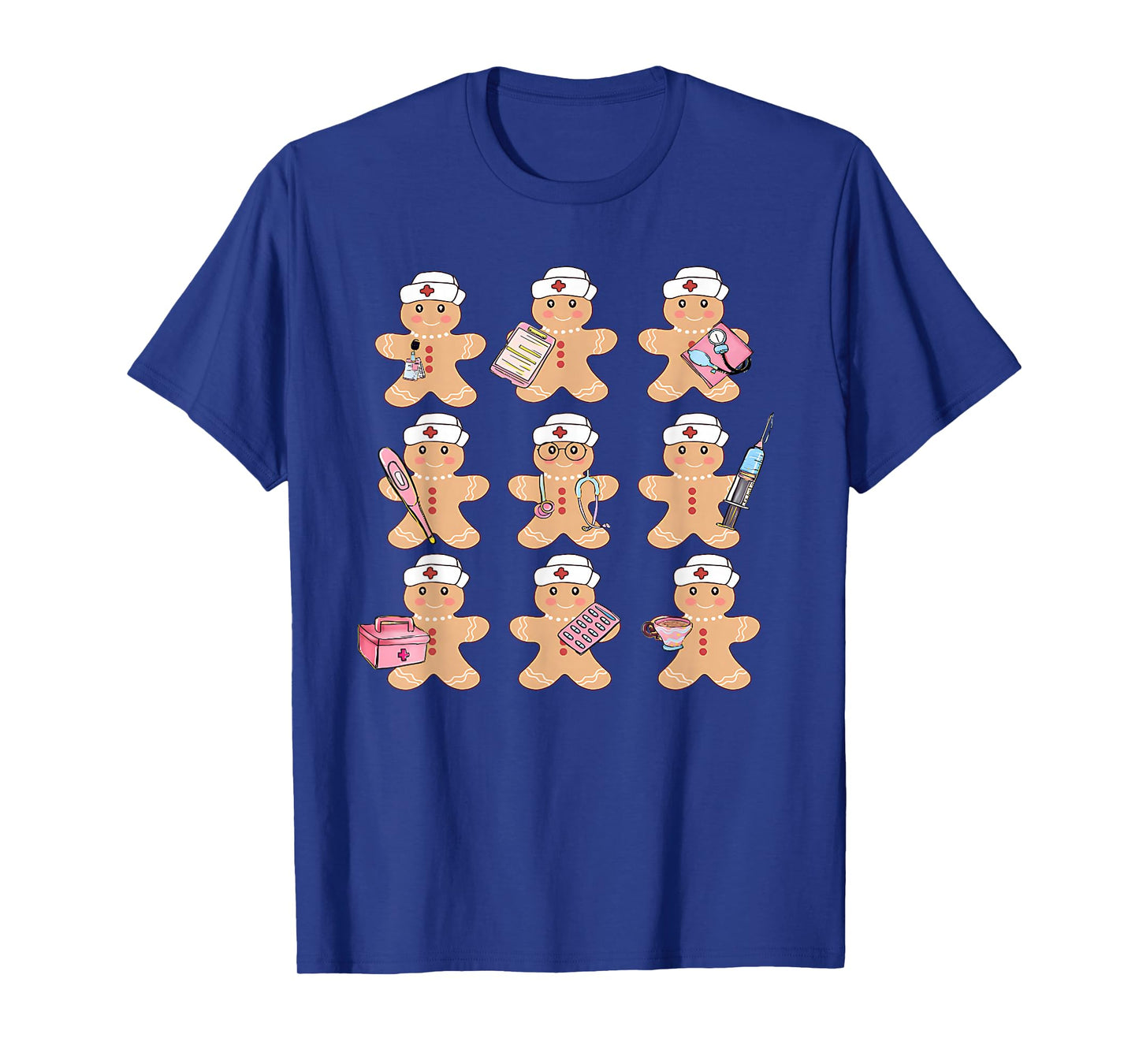 Cute Nurse Gingerbread Christmas Design Holiday Medical Art T-Shirt