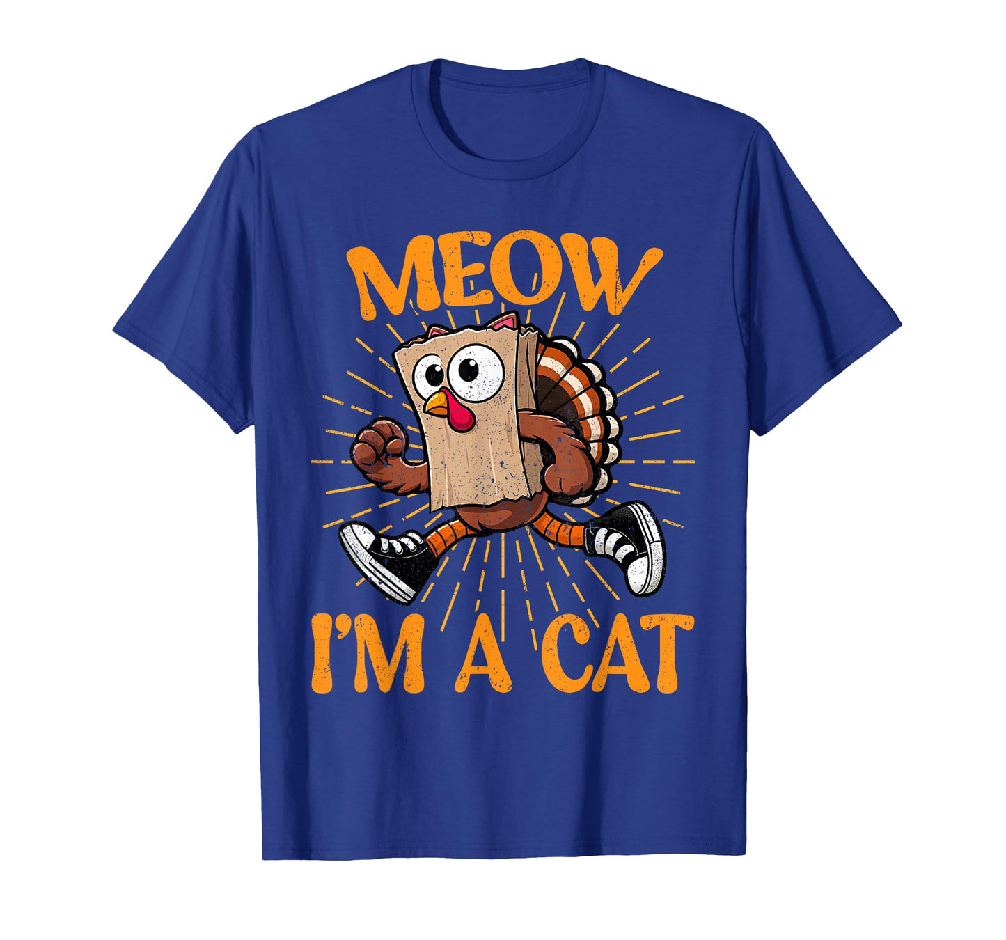 Meow I'm A Cat Fall Thanksgiving Turkey Funny Thanksgiving T-Shirt