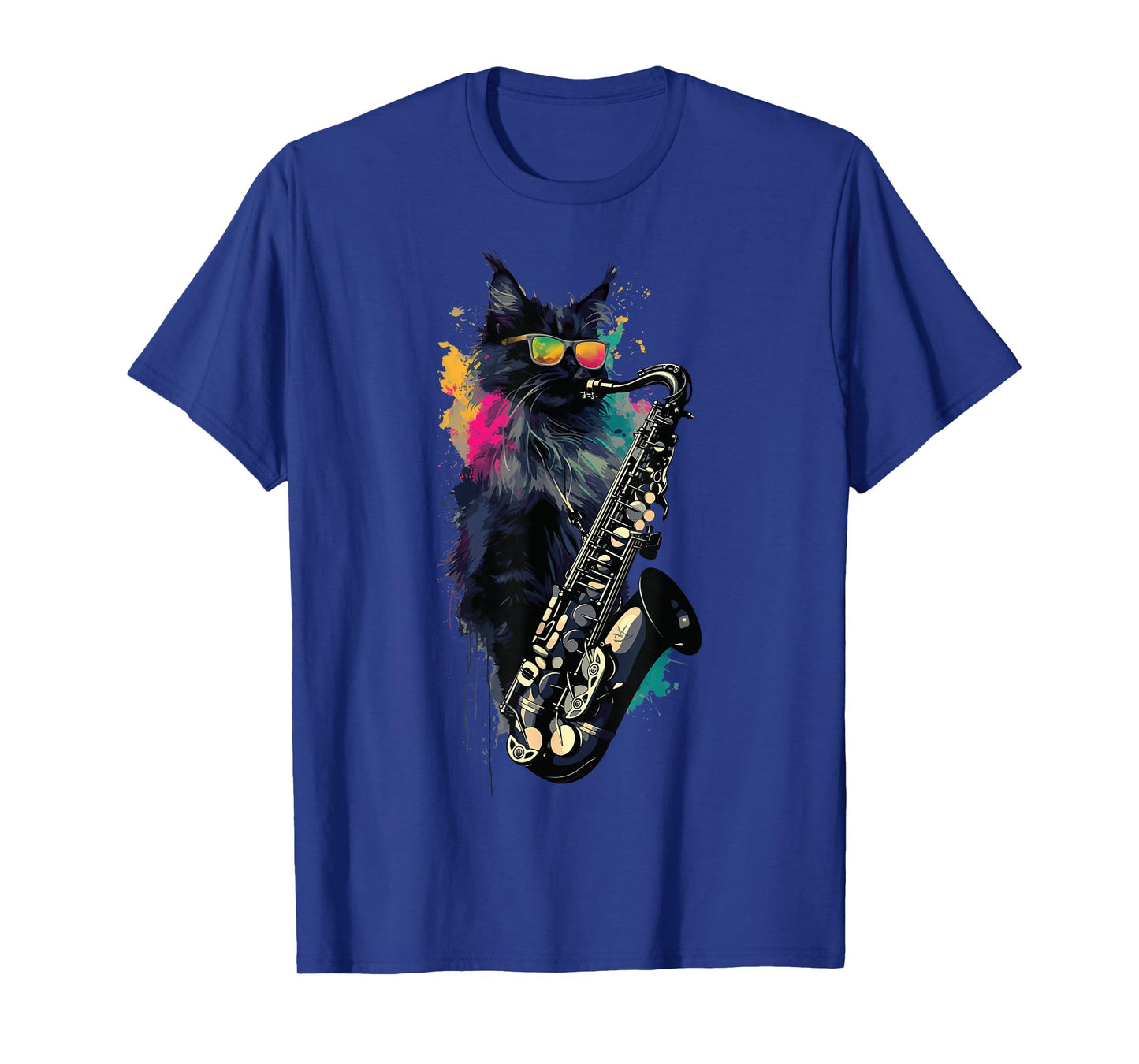 Cat With Saxophone Cat Playing Saxophone T-Shirt
