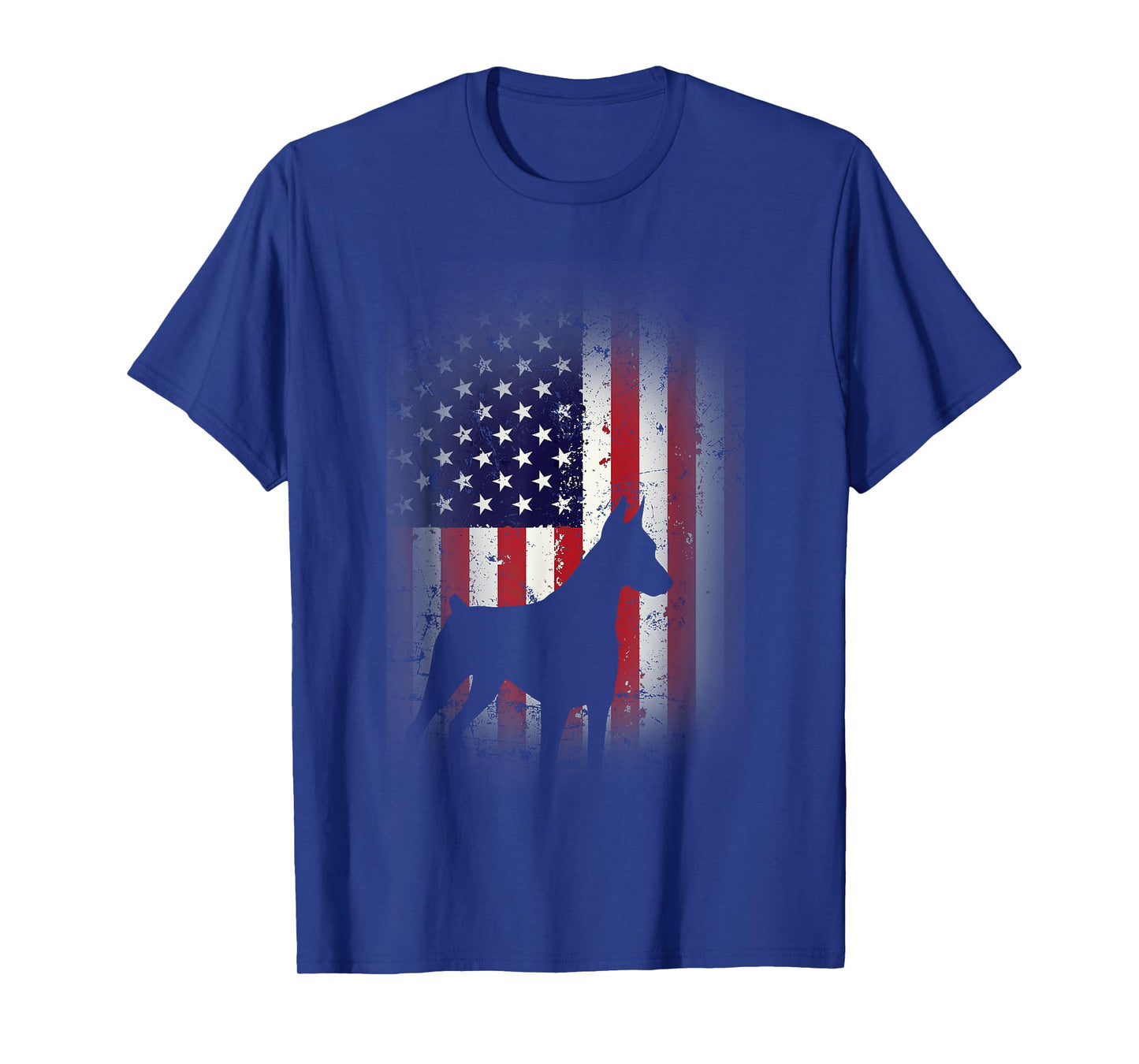 Funny Doberman Pinscher Art for Men Women Doberman US Flag T-Shirt