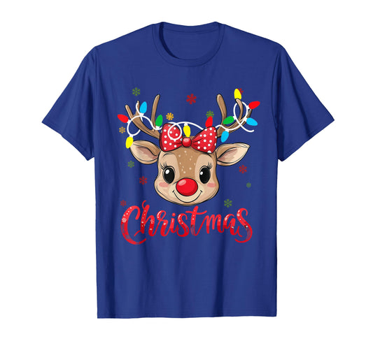 Christmas Cute Reindeer Christmas Kids Funny Deer Girl Xmas T-Shirt