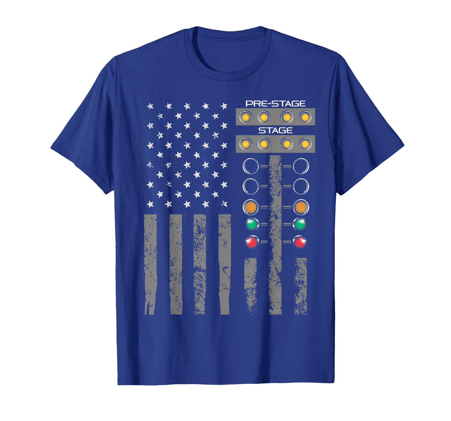 American Flag Drag Strip Auto Tree Light for Racecar Driver T-Shirt