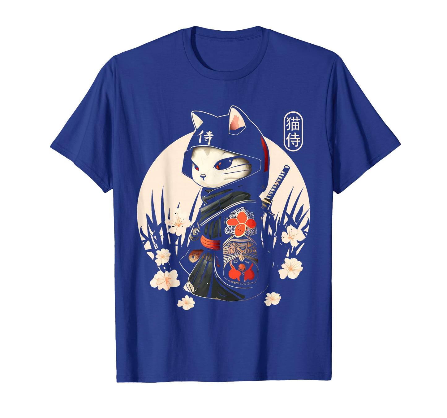Japanese Samurai Cat Tattoo, Kawaii Ninja Cat T-Shirt