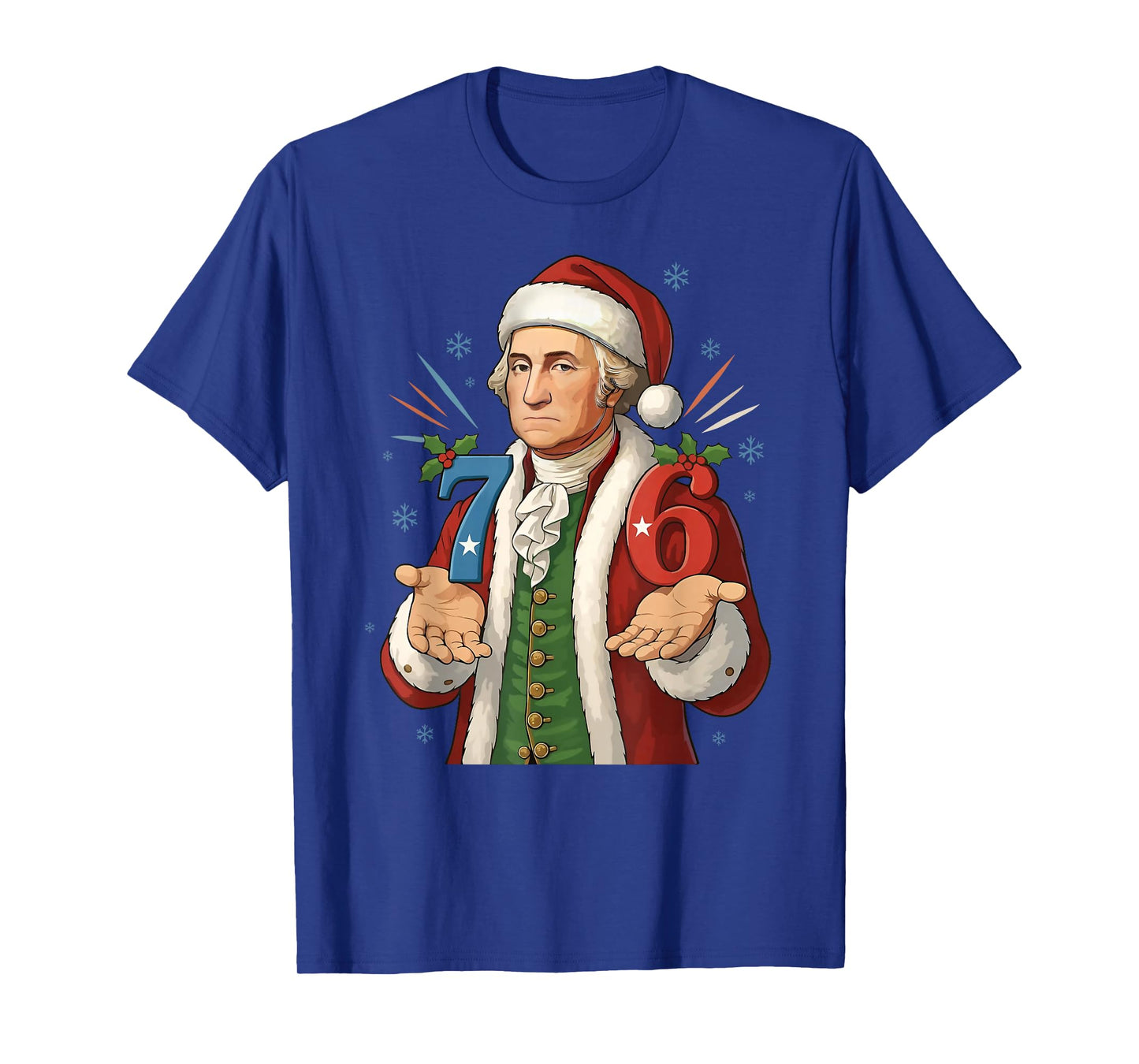 Funny 7-6 6-7 George Washington Santa 67 Meme Christmas T-Shirt