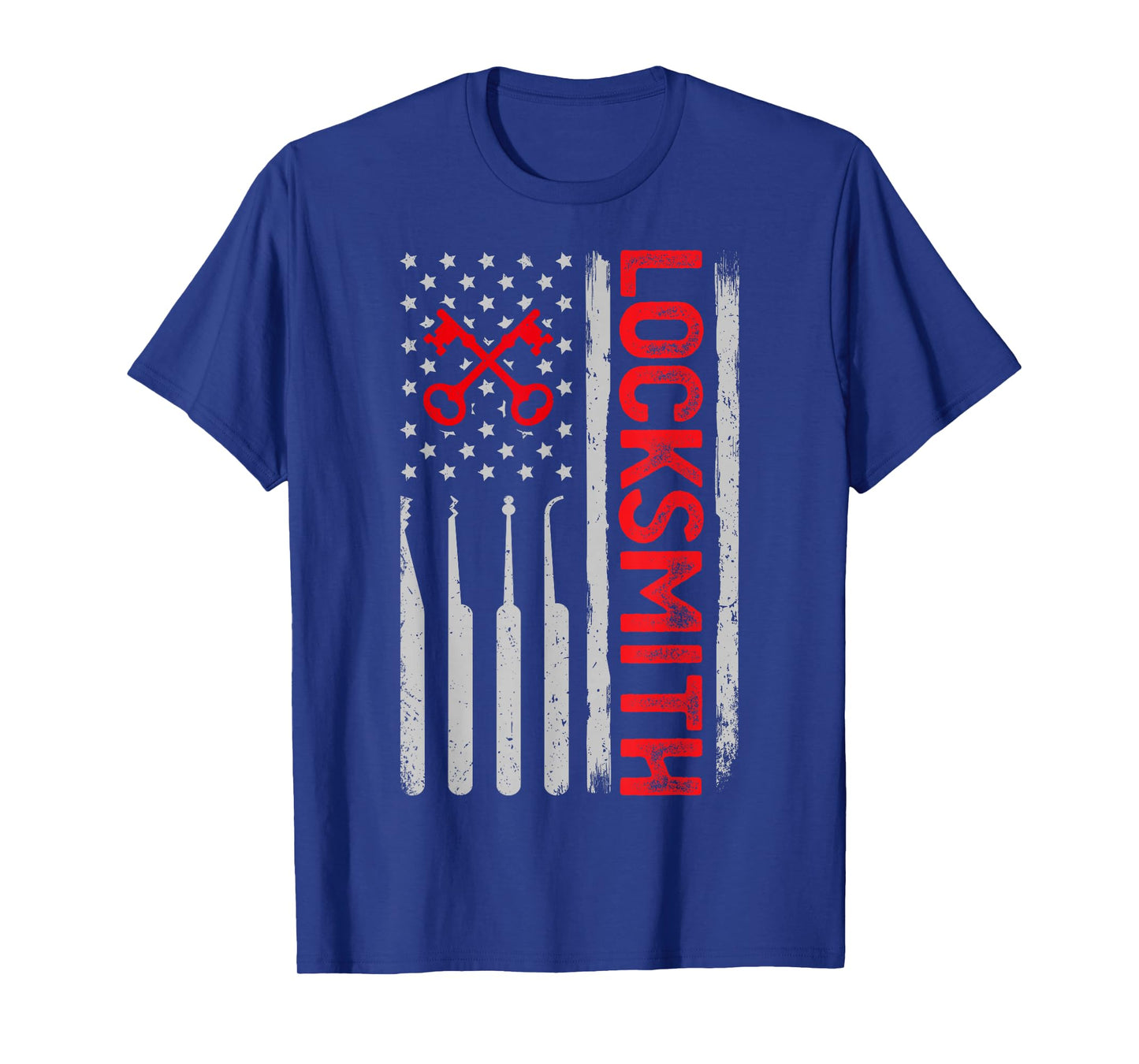 Locksmith USA Flag Patriotic Locksmithing Lock Picker T-Shirt