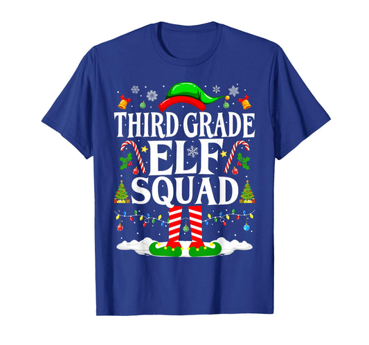 3rd Grade Elf Squad Xmas Funny Christmas Third Grade Elf T-Shirt