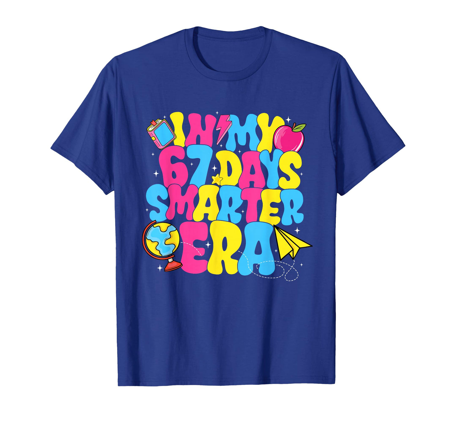in My 67 Days Smarter Era Groovy 67th Day of School Teacher T-Shirt