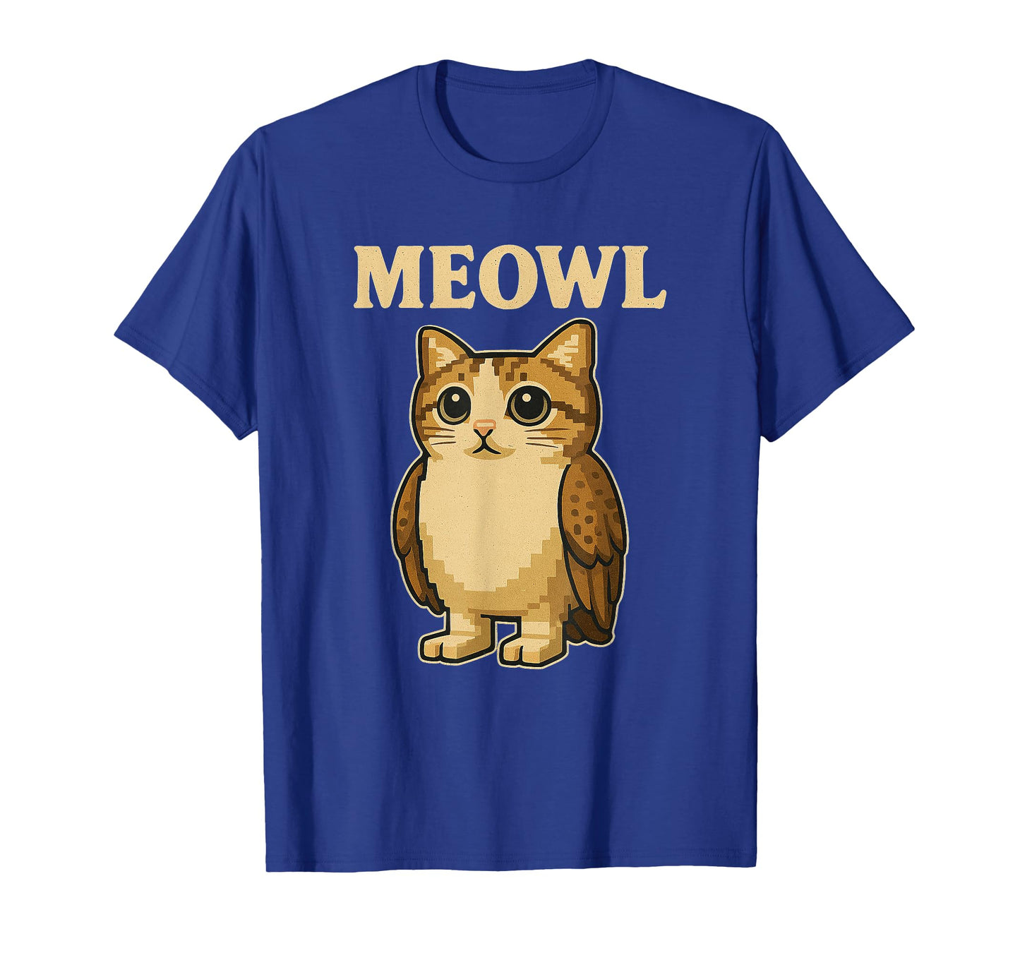 Meowl - Funny Meow Cat Owl Brainrot Meme Teen Kids Gaming T-Shirt