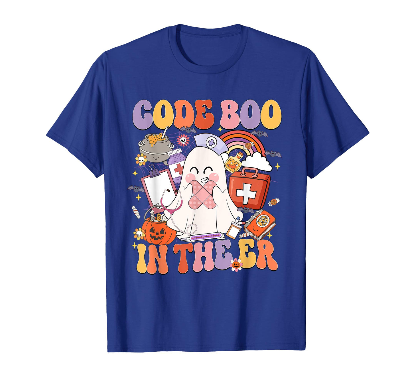 Code Boo In The ER Emergency Room Nurse Boo Halloween T-Shirt