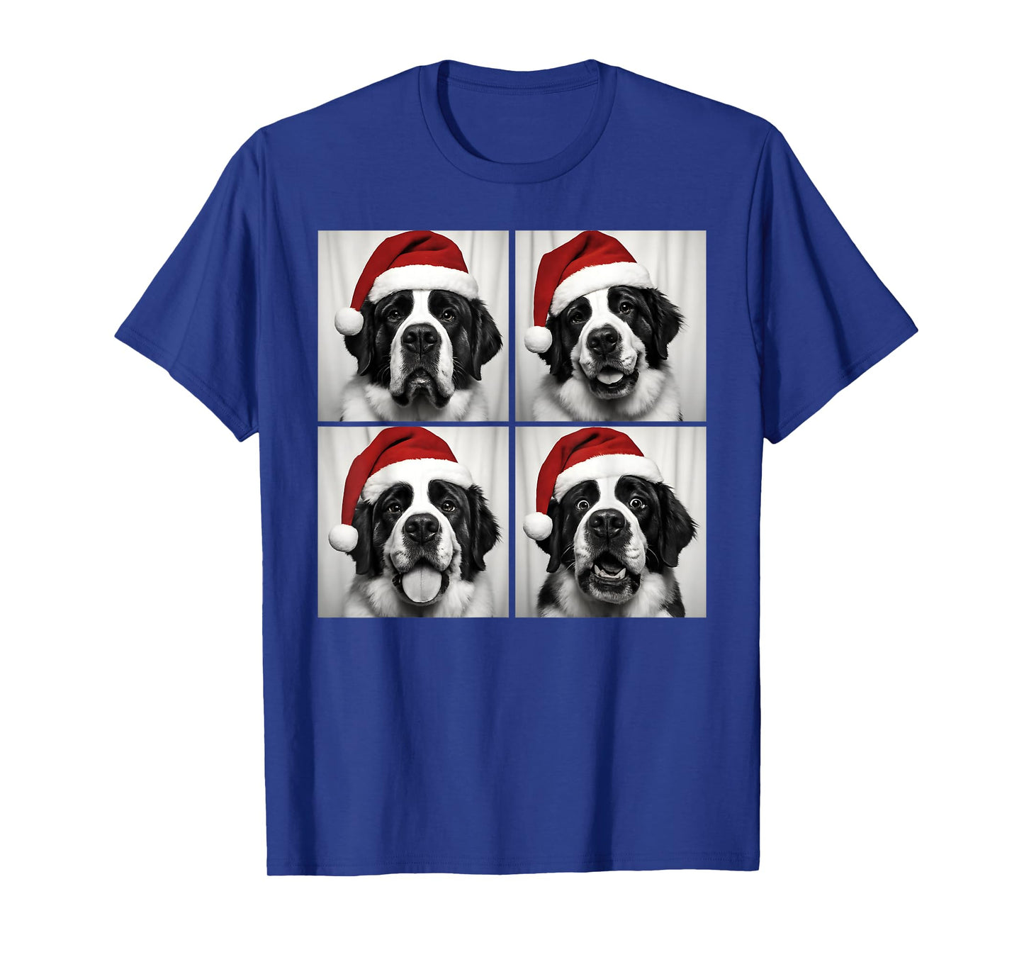 Funny Christmas Saint Bernard Santa Dog Lover Photo Booth T-Shirt