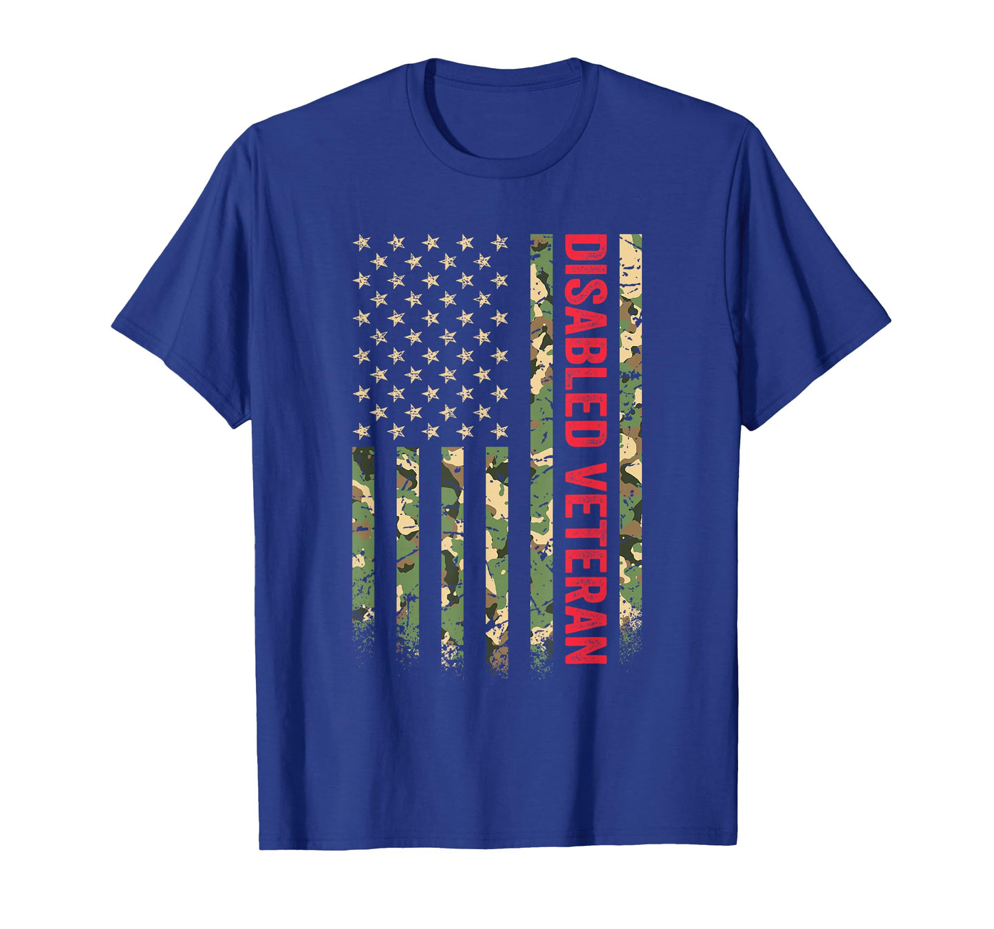 Disabled Veteran American Flag Camouflage Camo Patriotic Vet T-Shirt