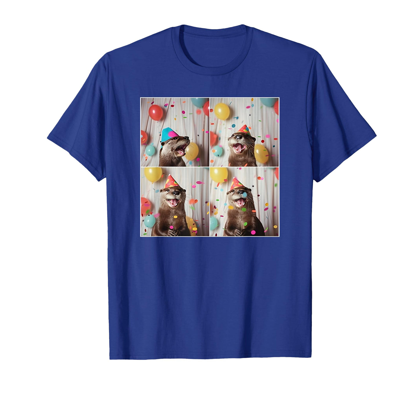 Cute Otter Face River Animal Colorful Sea Otter Birthday T-Shirt