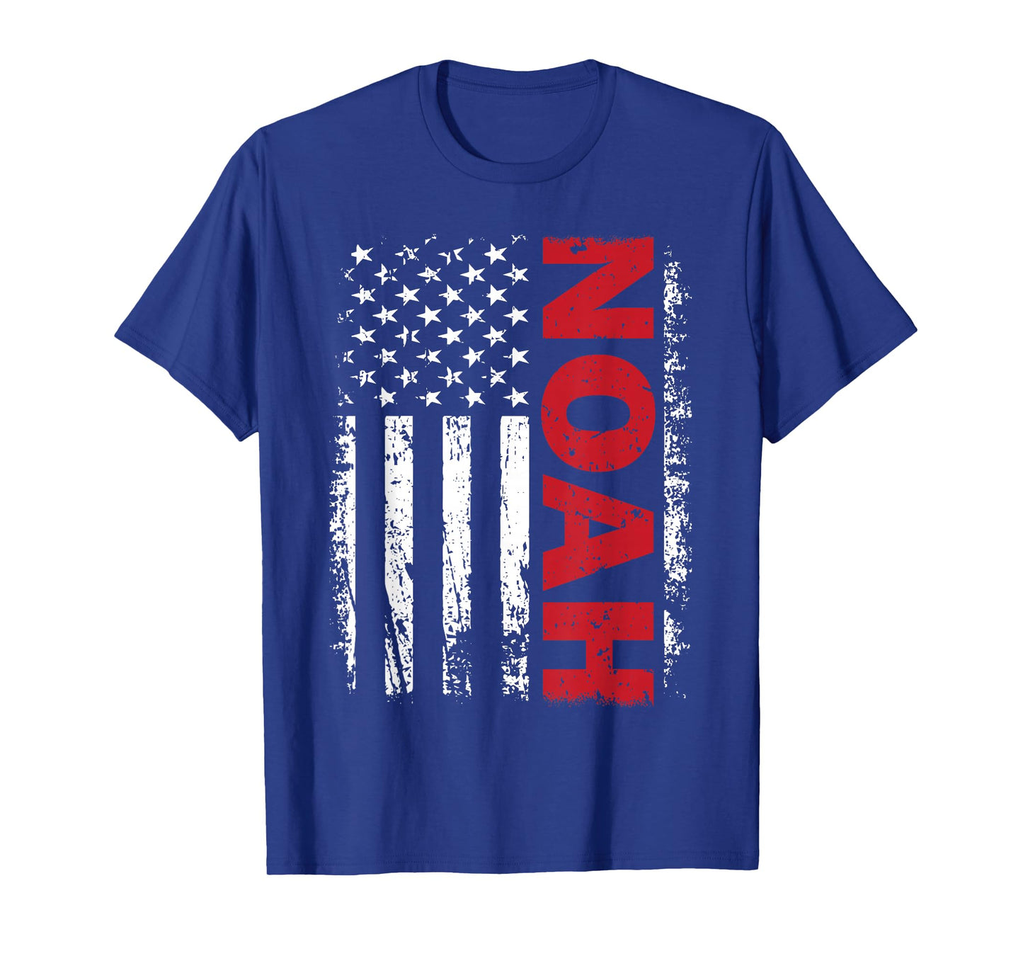 Noah Personalized Name with US American Flag Patriotic T-Shirt