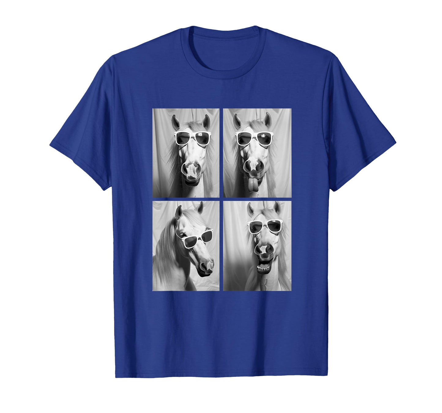 Cute Horses with Sunglasses Hipster Photo Booth Memes T-Shirt