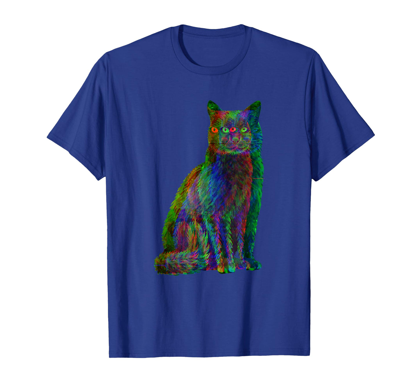 Trippy Cat Psychedelic Glitch Cat T-Shirt