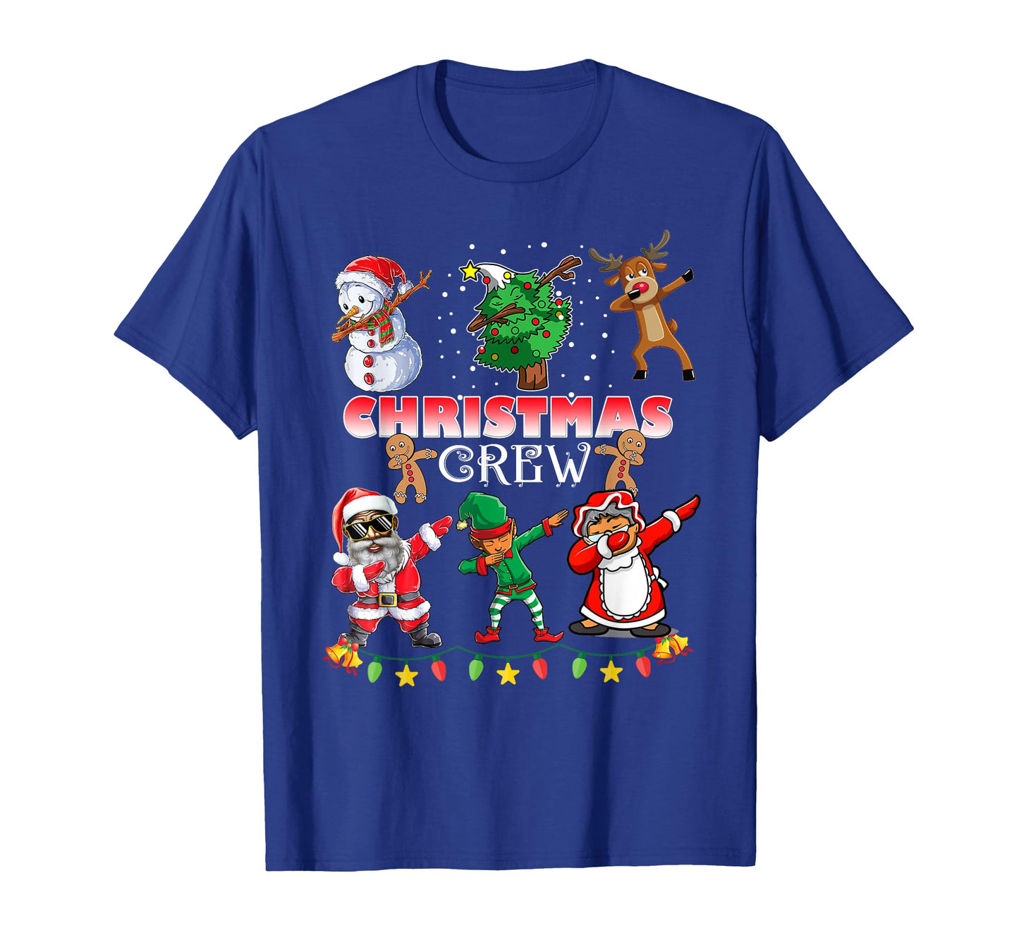 Black Cool Santa Claus African American Christmas Crew Dabs T-Shirt