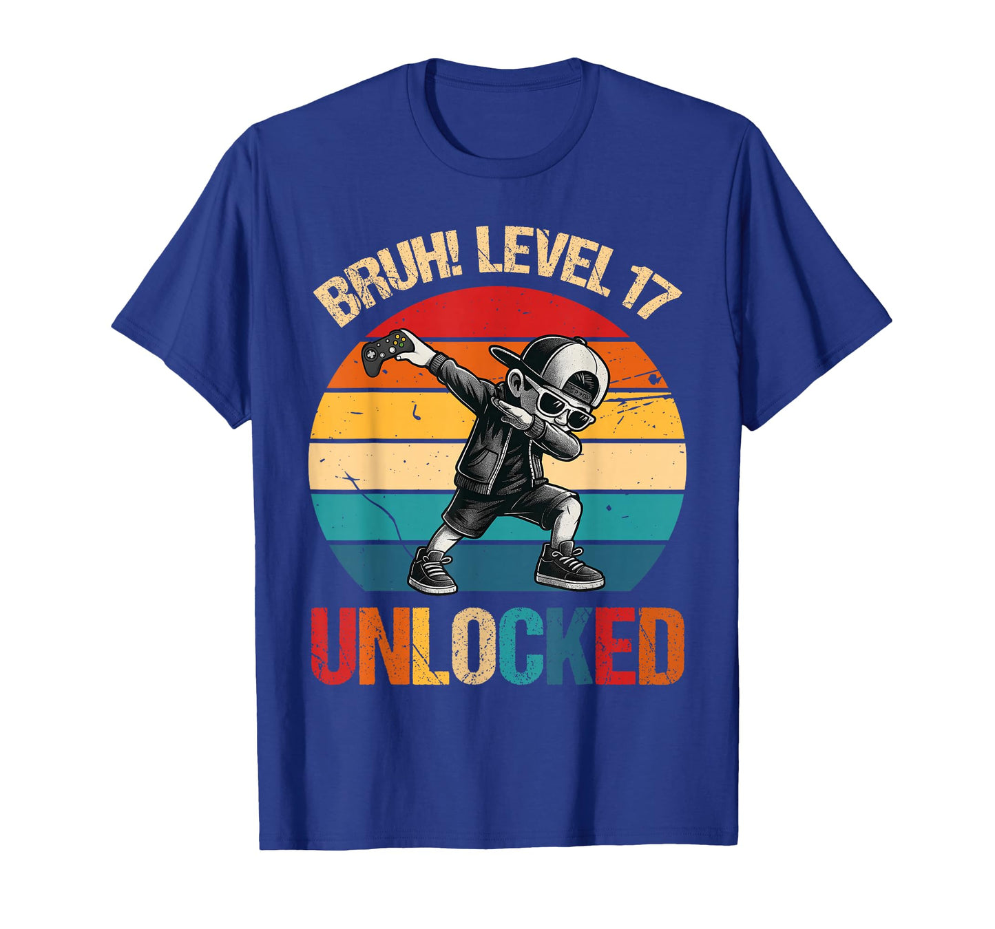 17 Years Old Dabbing Boy Bruh 17th Level Unlocked Birthday T-Shirt
