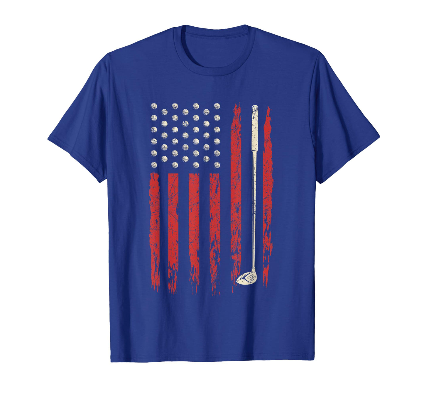 Patriotic American Flag Golf Vintage USA Flag Golfer Men T-Shirt