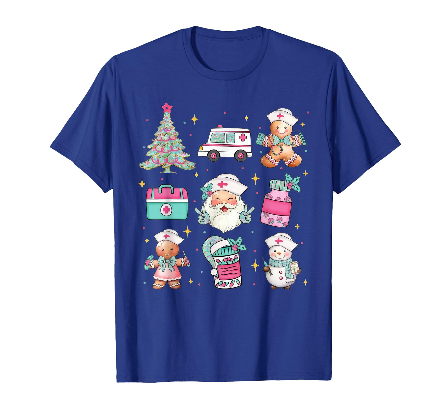 Cute Nurse Christmas Tree Santa Medical Themed T-Shirt