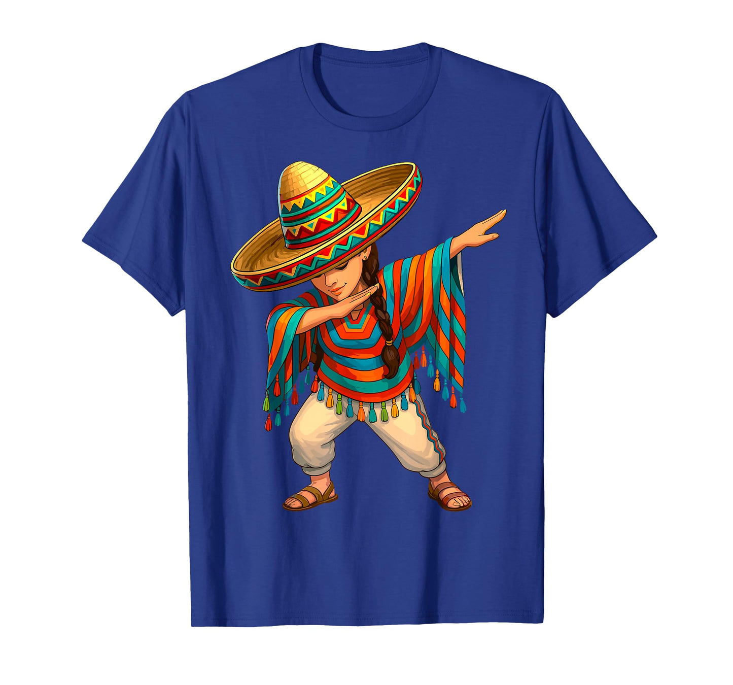 Mexican Girl Dabbing Poncho Cinco de Mayo T-Shirt