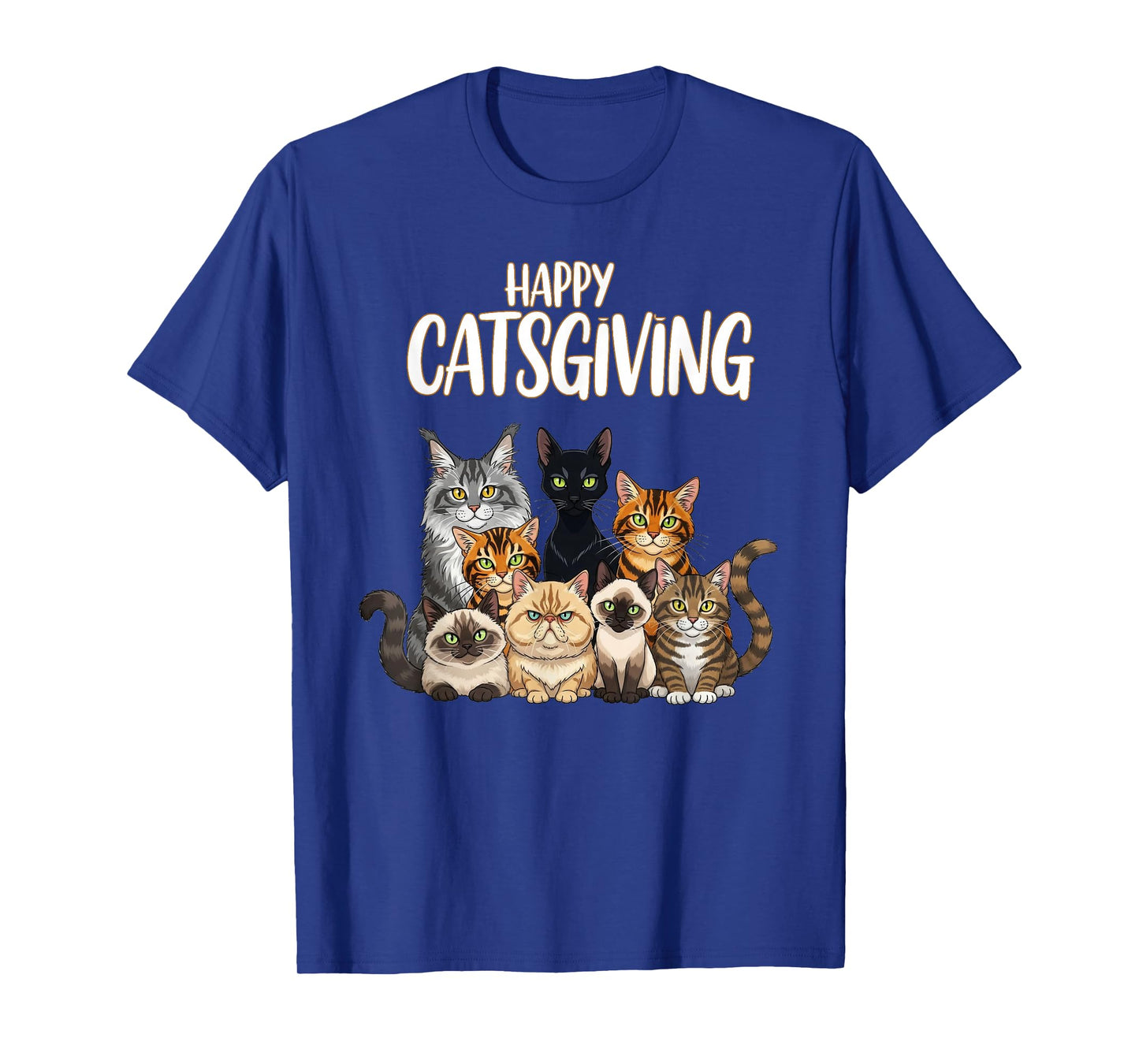 Funny Thanksgiving Cat Lovers Gift Happy Catsgiving T-Shirt