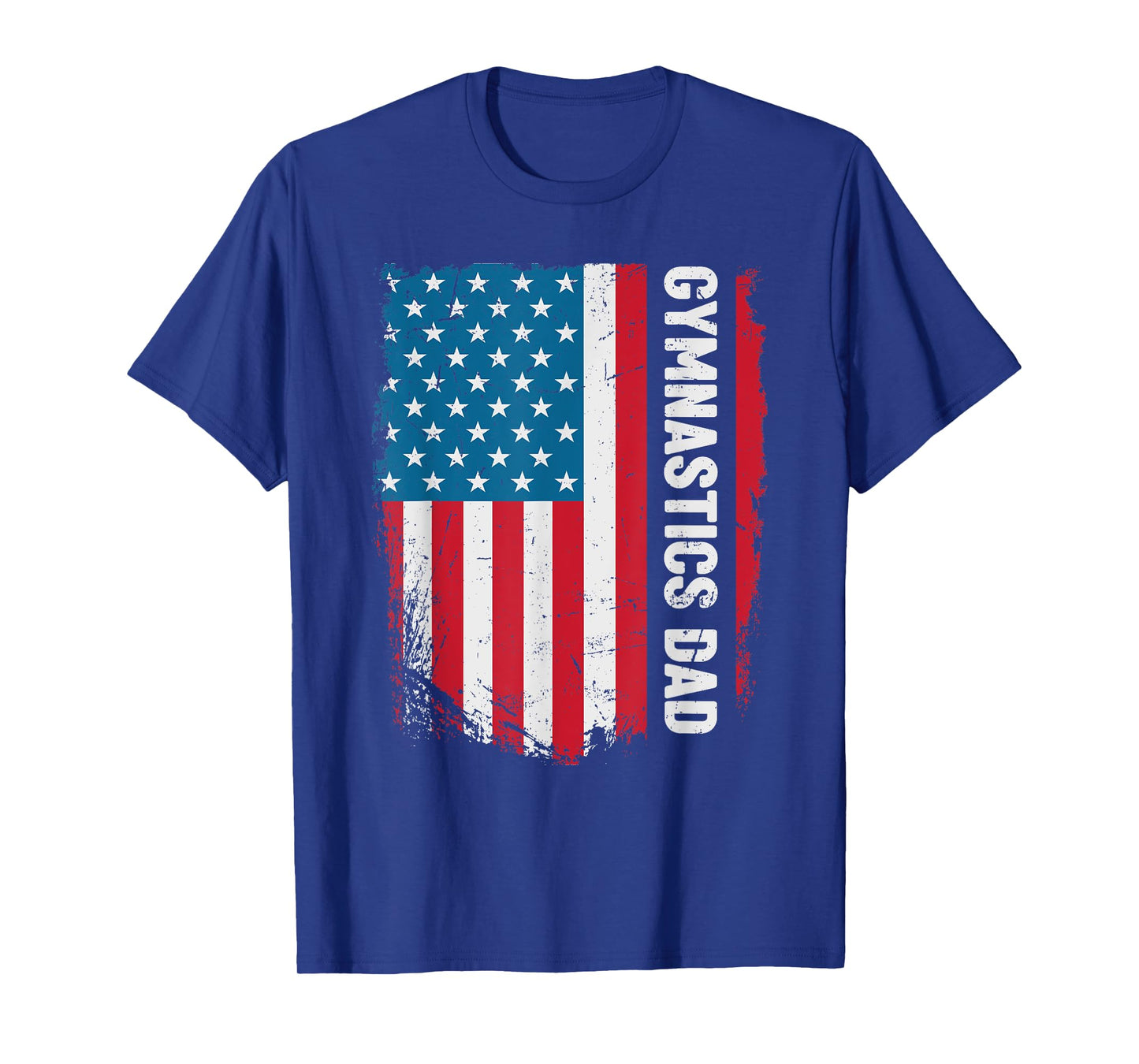 Funny Gymnastics Dad America US Flag Patriot Vintage Gift T-Shirt