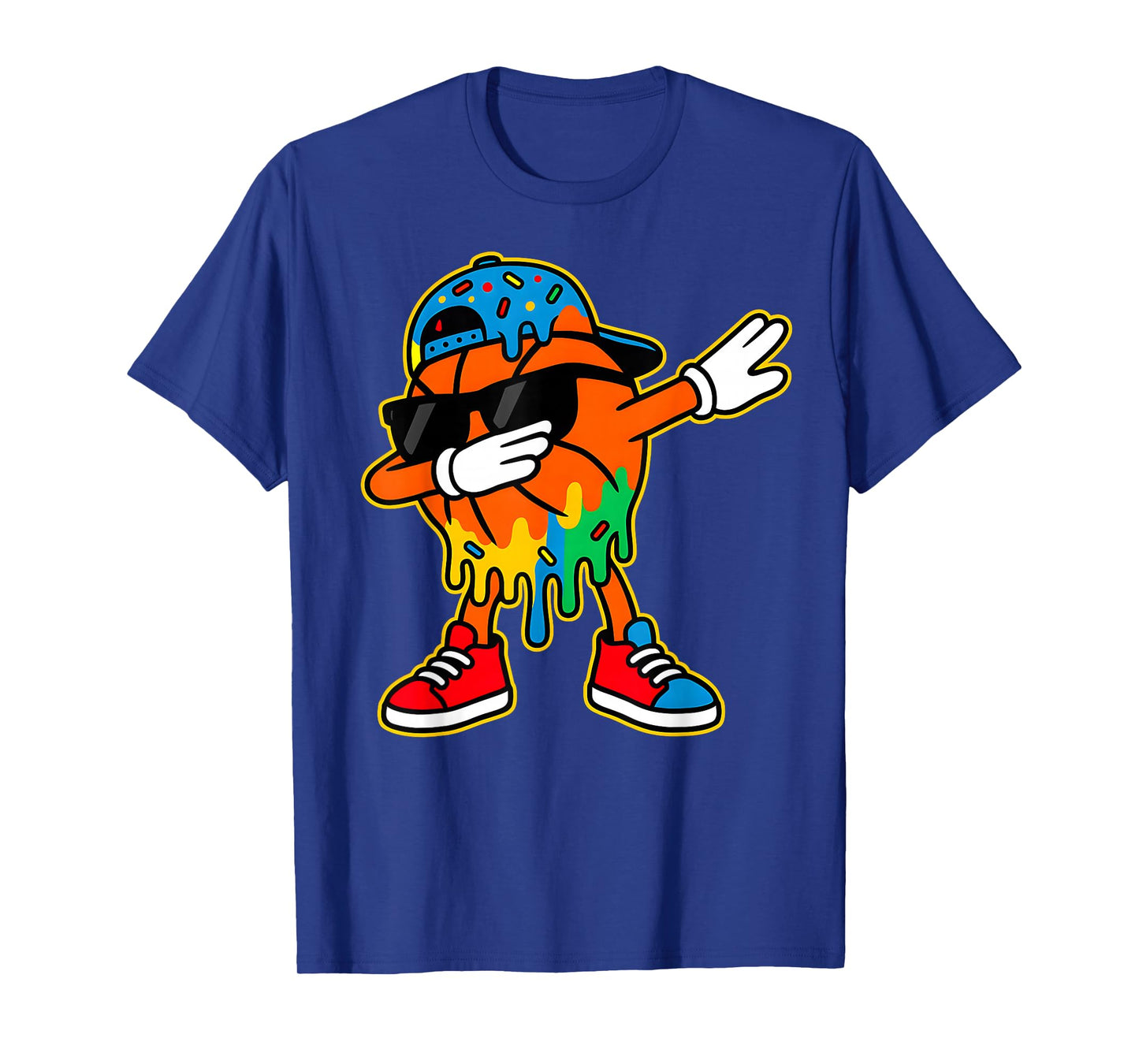 Dabbing Basketball Ice Cream Drip Boys Basketball Stuff T-Shirt