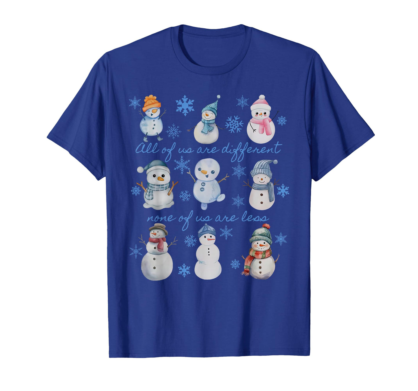 Winter Snowman Neurodivergent Christmas Autism Inclusion T-Shirt